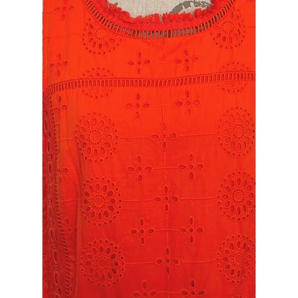 Crown & Ivy Blouse Crochet Ruffle Boho Frayed Rodeo Size PM Petite Medium - Picture 6 of 12